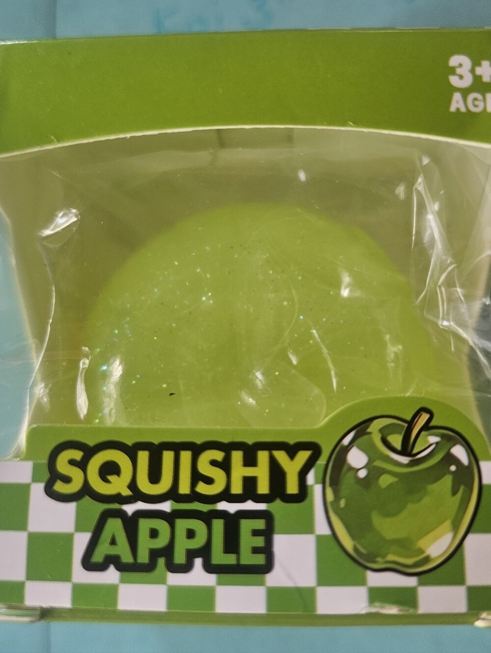 Squishy Glitter Green Apple 2.25"